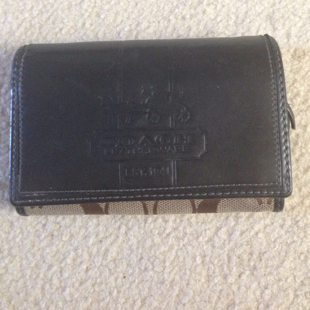Authentic black Coach signature wallet